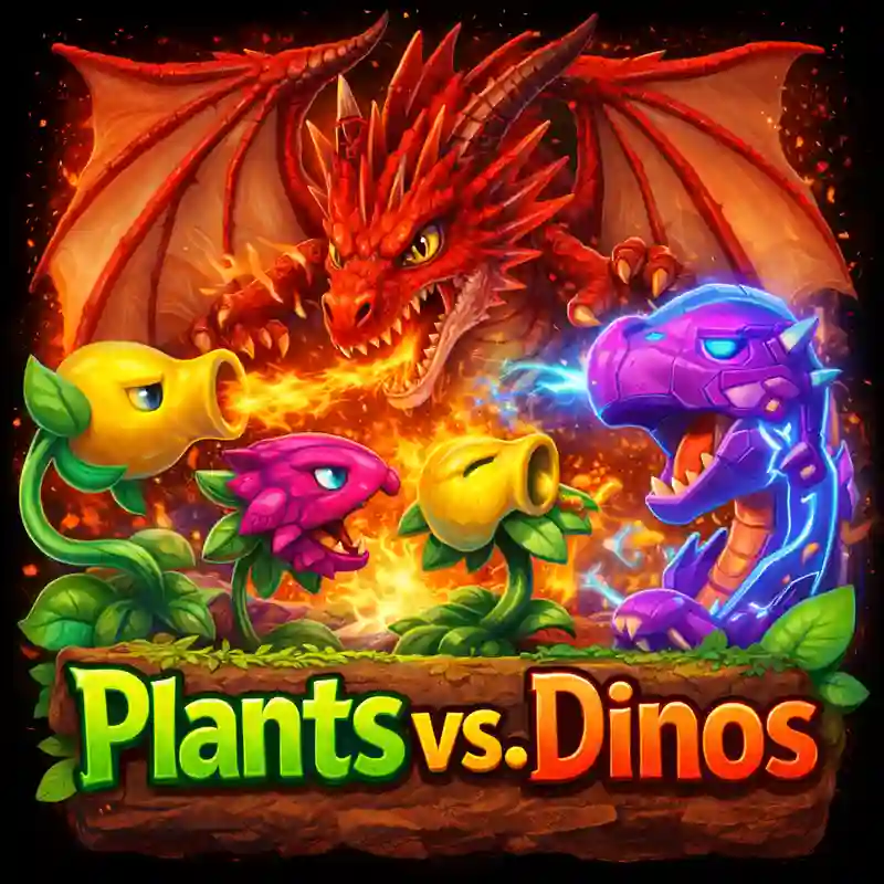 Plants vs Dinos Slot Game Logo